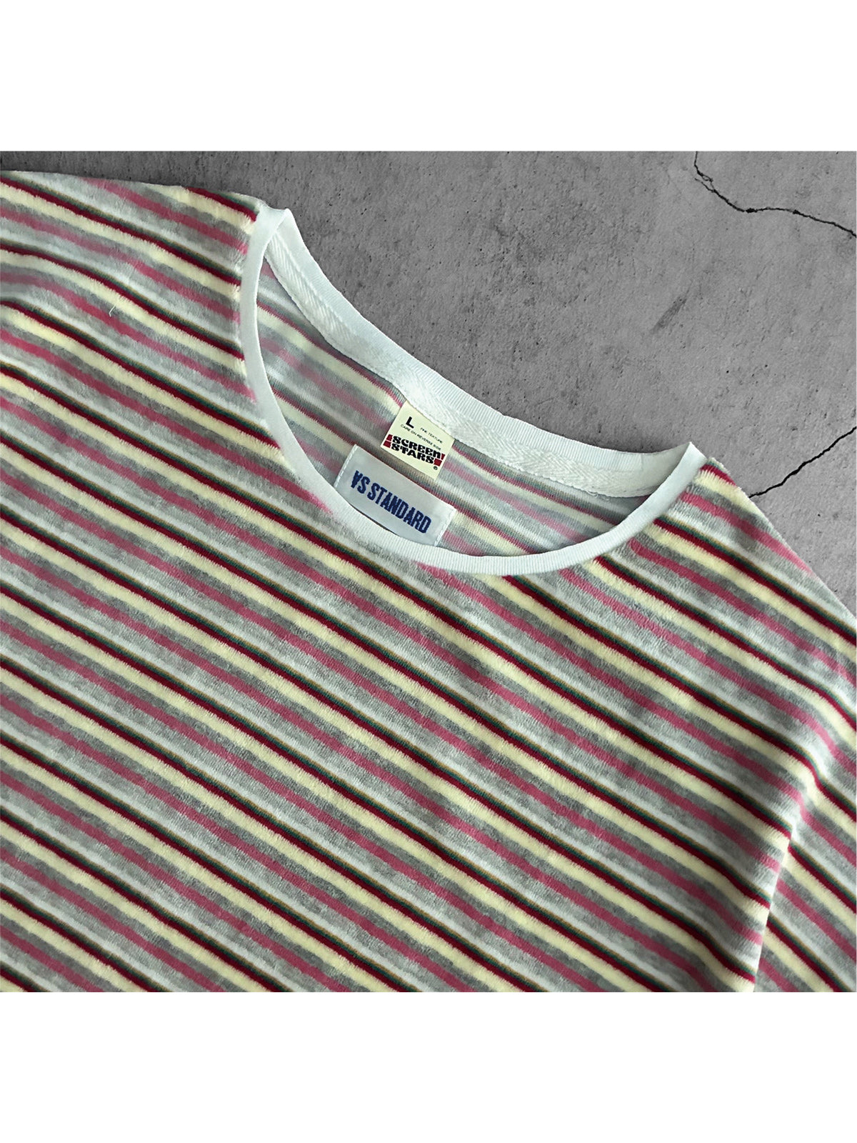 AS STANDARD X SCREEN STARS アズスタンダード x スクリーンスターズ  VELOUR BORDER LS/TEE - PINK -