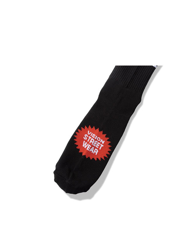 Cookman クックマン ソックス Rib Crew Socks Vision Logo - BLACK -