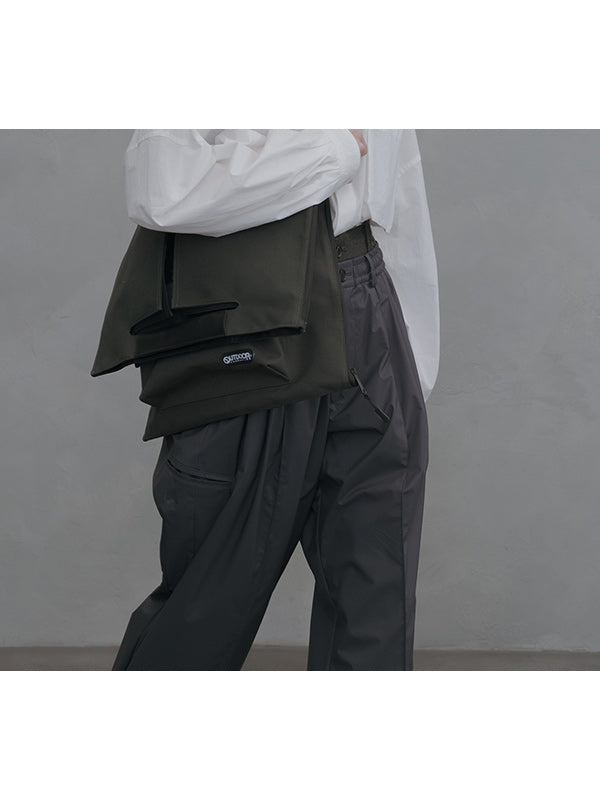 THE JEAN PIERRE ジャン・ピエール 2 BETA 3 Tuck Nylon Trouser -  CHARCOAL -