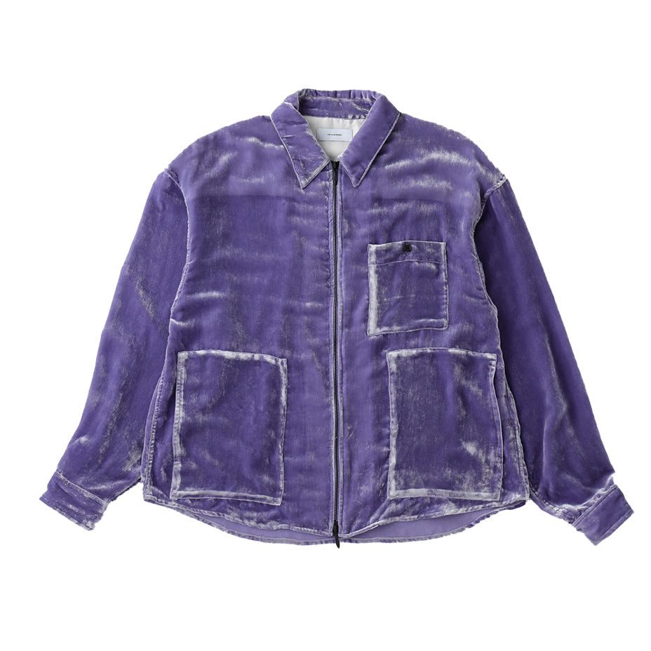 THE JEAN PIERRE Jean Pierre Chambray Velvet Zip Safari Shirt