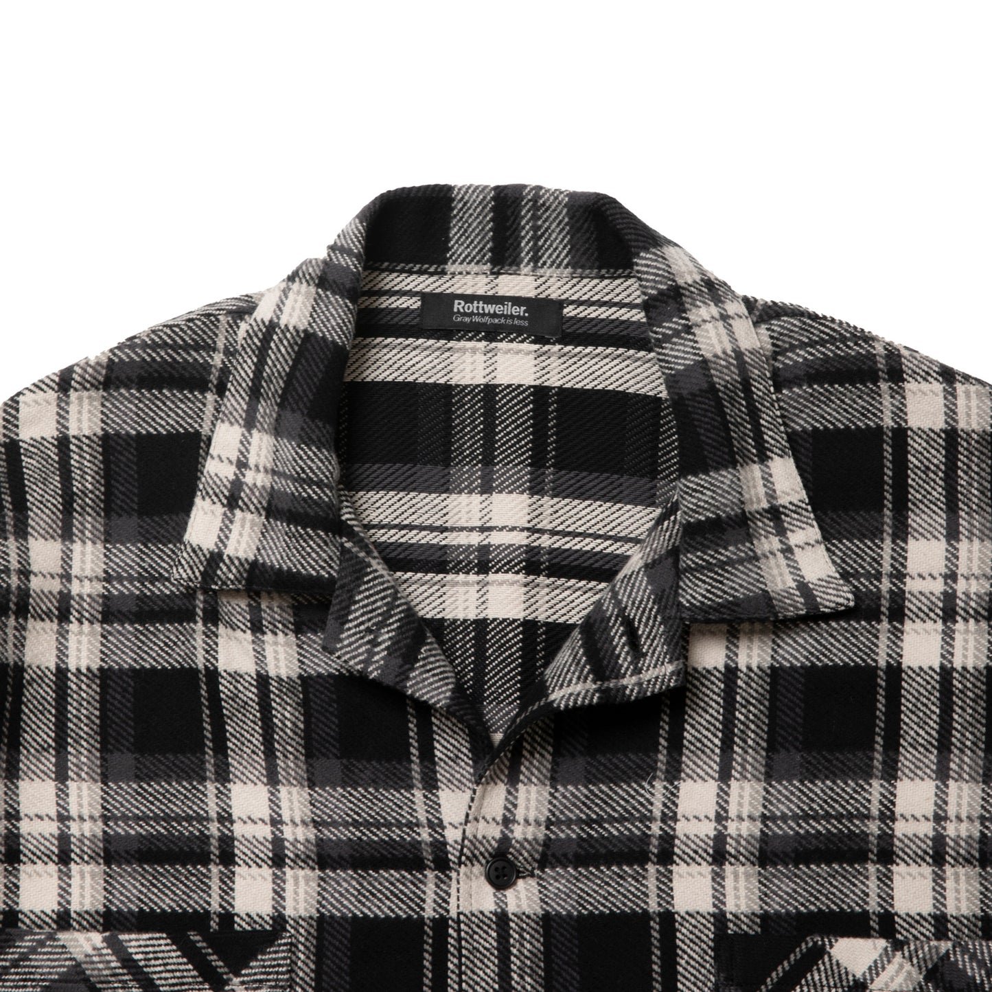 【BLACK FRIDAY SALE】ROTTWEILER ロットワイラー R9 CHECK OPENCOLLAR SHIRT - BLACK -