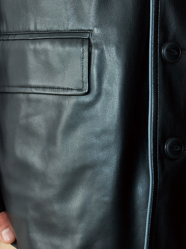 AS STANDARD アズスタンダード FAKE LEATHER CAR COAT