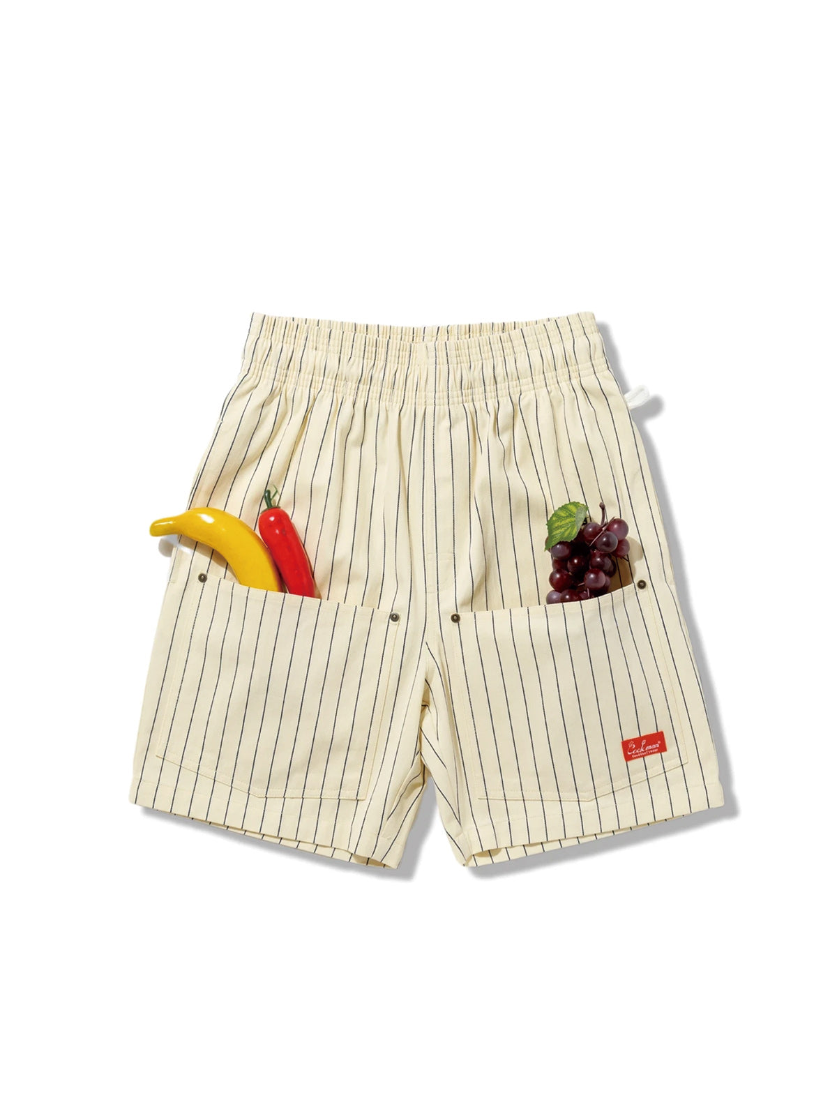 Cookman クックマン シェフパンツ Carpenter's Pants Short Front Pocket Herringbone - CREAM-