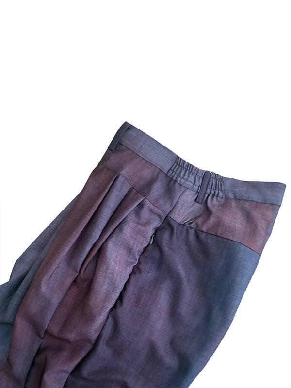 THE JEAN PIERRE ジャン・ピエール Urban Wool Low 3 Tuck Trouser  -BORDEAUX -