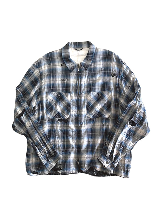 THE JEAN PIERRE ジャン・ピエール Grunge Destroy Kurt Shirt - BLUE -