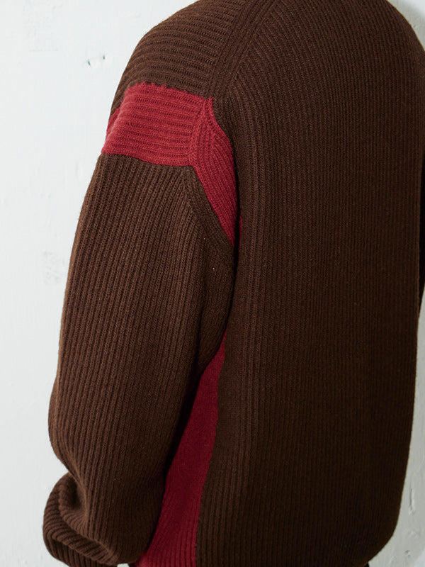 【MORE WINTER SALE】AS STANDARD アズスタンダード AS STANDARD x MAKE YARN LINE Knit Cardigan - BROWN -