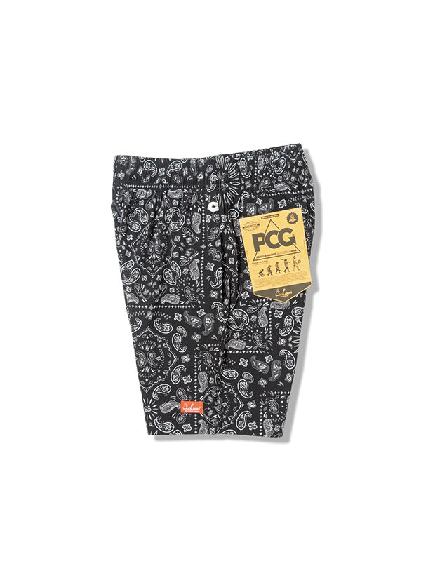 Cookman クックマン シェフパンツ Chef Pants Short Light Paisley - BLACK -