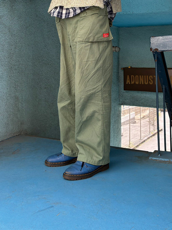 Cookman クックマン シェフパンツ Monkey Pants Herringbone - Olive -