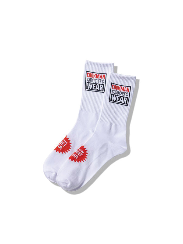 Cookman クックマン ソックス Rib Crew Socks Vision Logo - WHITE -