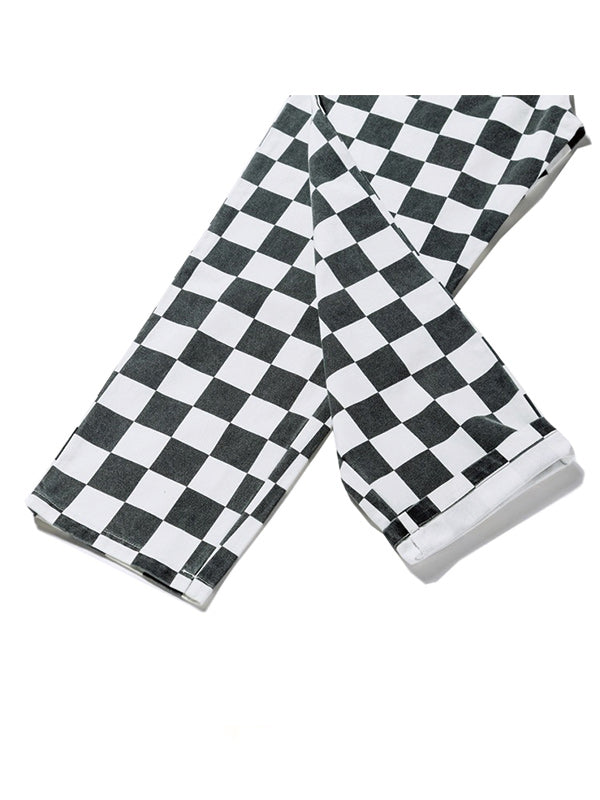 Cookman クックマン シェフパンツ Chef Pants Semiwide11oz Chef Pants Semiwide  Washed Duck Canvas Checker Black
