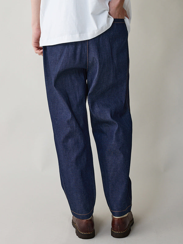 rehacer レアセル Pleat Denim Trousers