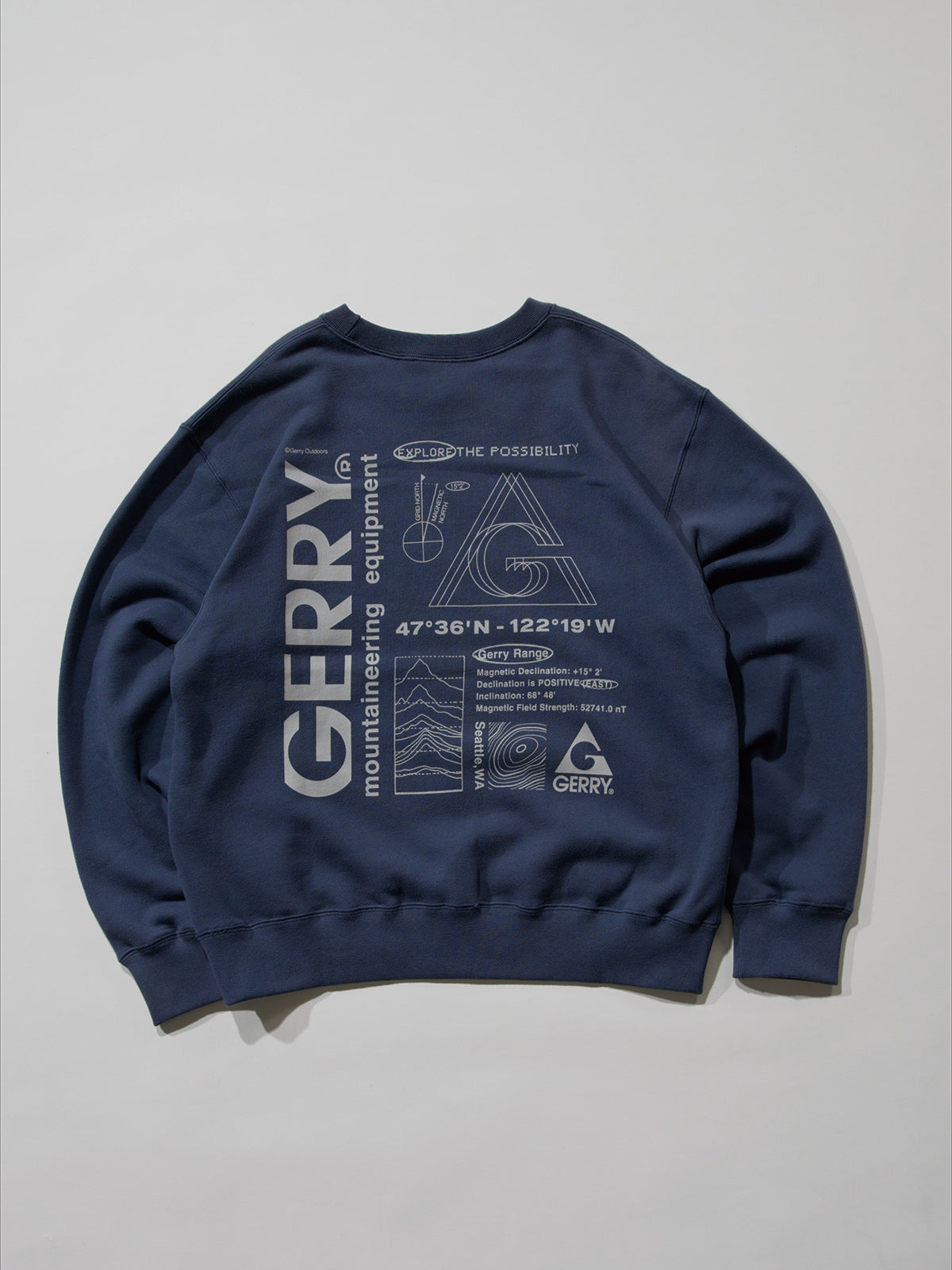 GERRY ジェリー 13oz Heavy Cotton Sweat Graphic Crew Shirt - NAVY -