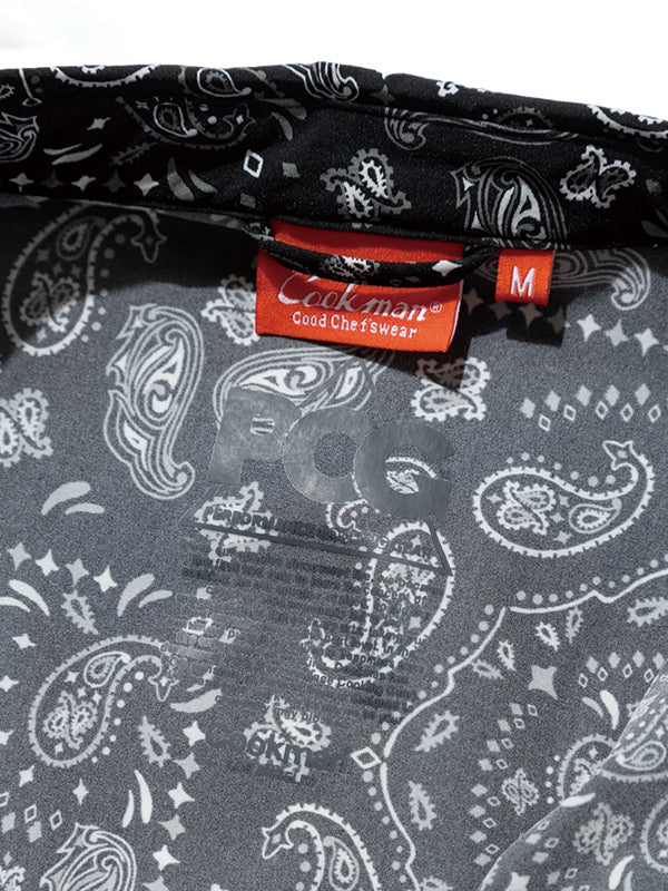 Cookman クックマン Work Shirts Short Sleeve Light Paisley -BLACK -
