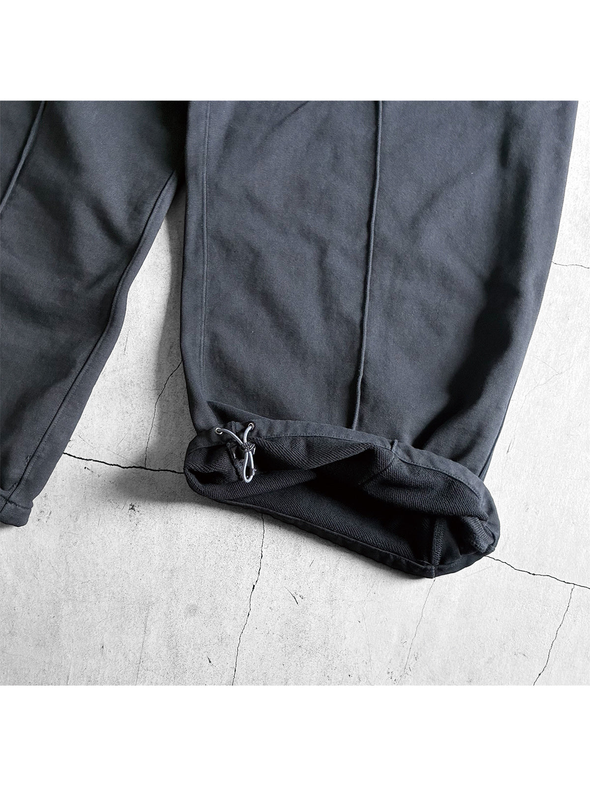 THE JEAN PIERRE ジャン・ピエール 3 Tuck Sweat Wide Trouser  -  BLACK -