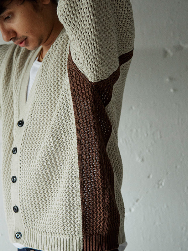 [Featured in OCEANS] AS STANDARD x MAKE YARN Mesh Knit Cardigan Beige