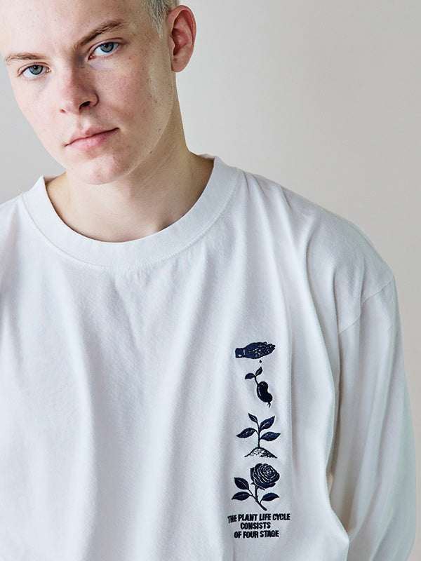 rehacer レアセル Flower Cycle Vintage L/ST-Shirt - WHITE -