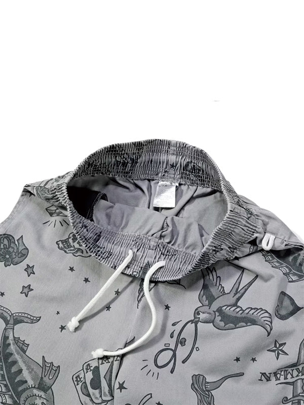Cookman クックマン シェフパンツ Chef Pants Short Old Tattoo - GRAY -