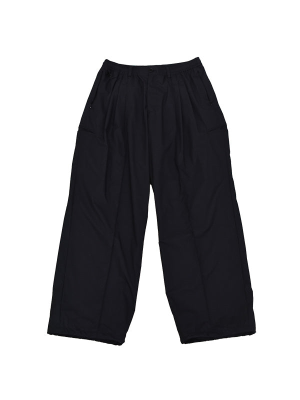 THE JEAN PIERRE ジャン・ピエール 2 BETA 3 Tuck Nylon Trouser -  BLACK -