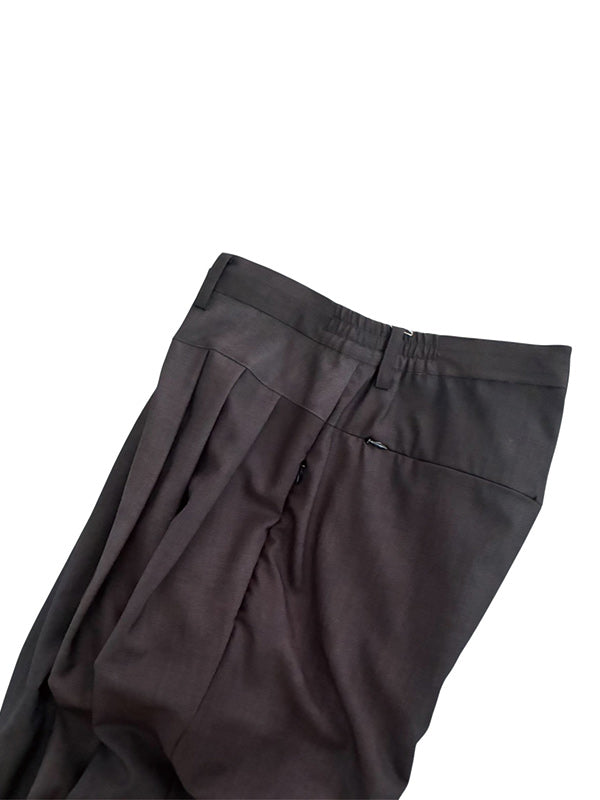 THE JEAN PIERRE ジャン・ピエール Urban Wool Low 3 Tuck Trouser  -INK  BLACK -