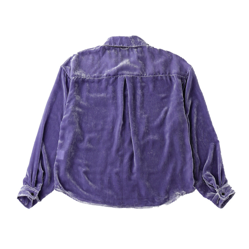 THE JEAN PIERRE Jean Pierre Chambray Velvet Zip Safari Shirt