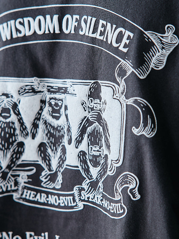 rehacer レアセル Three wise monkeys L/S T-shirt - INK BLACK -