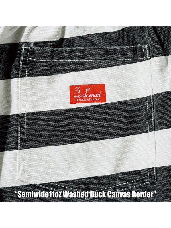 Cookman クックマン シェフパンツ Chef Pants Semiwide11oz Washed Duck Canvas Border