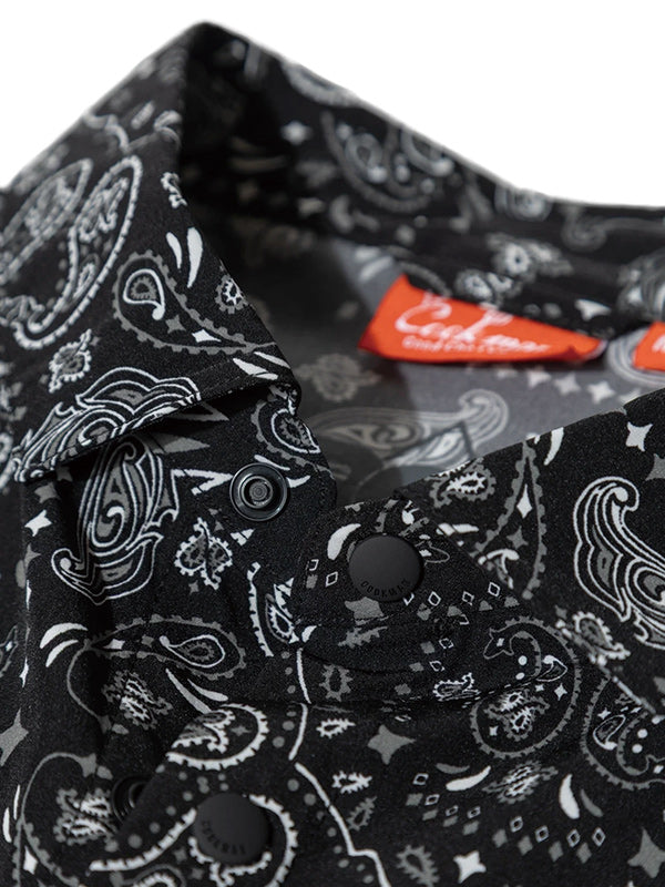Cookman クックマン Work Shirts Short Sleeve Light Paisley -BLACK -