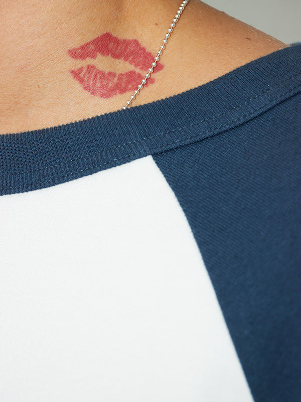 AS STANDARD X SCREEN STARS アズスタンダードxスクリーンスターズ　BASEBALL TEE - NAVY / WHITE -