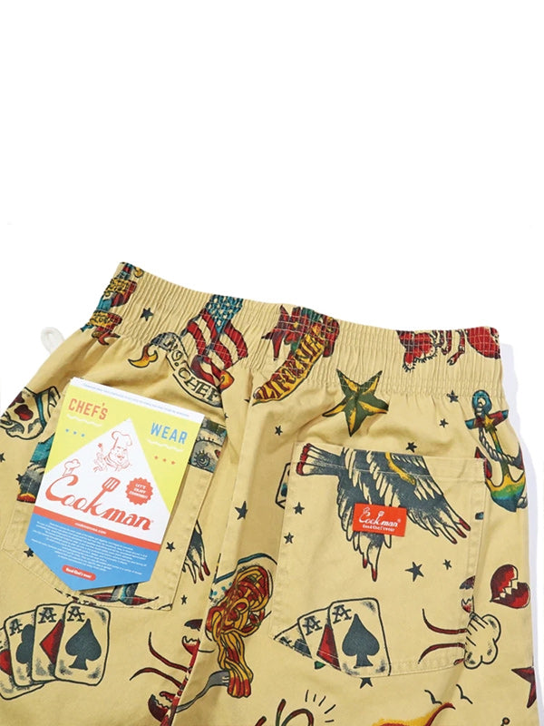 Cookman クックマン シェフパンツ Chef Pants Short Old Tattoo