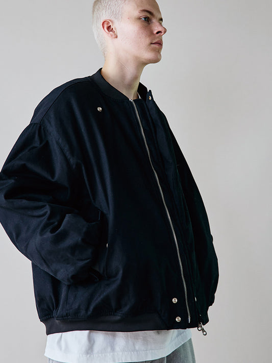 rehacer レアセル Slant Twill Bomber Jacket - BLACK -