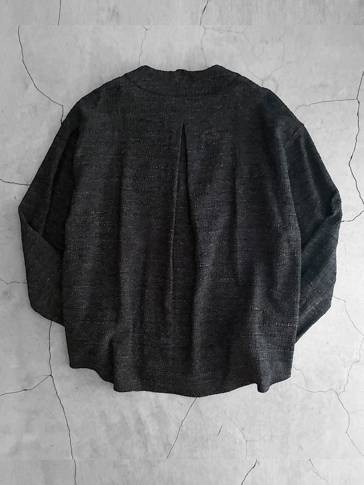 THE JEAN PIERRE ジャン・ピエール Tweed Baseball Shirt  - BLACK -