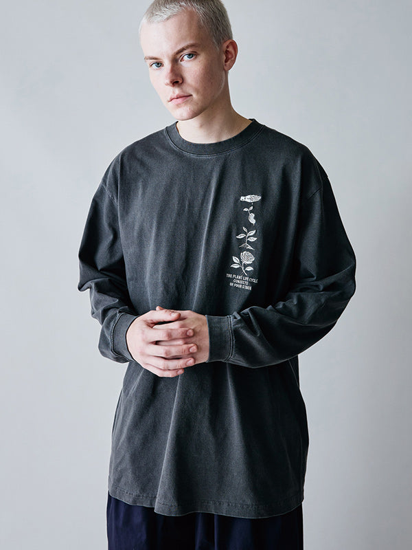 rehacer レアセル Flower Cycle Vintage L/ST-Shirt - INK BLK -