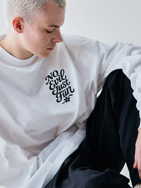 rehacer レアセル Three wise monkeys L/S T-shirt - WHITE -