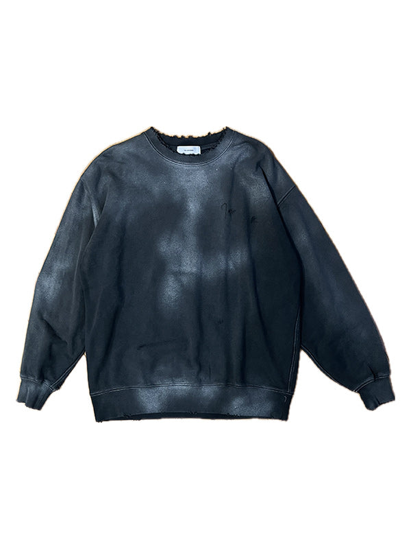 THE JEAN PIERRE ジャン・ピエール Pigment Grunge Destroy Sweat Shirt - FADE BLACK -