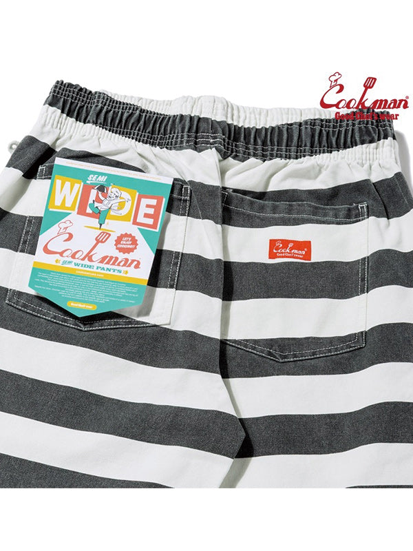 Cookman クックマン シェフパンツ Chef Pants Semiwide11oz Washed Duck Canvas Border