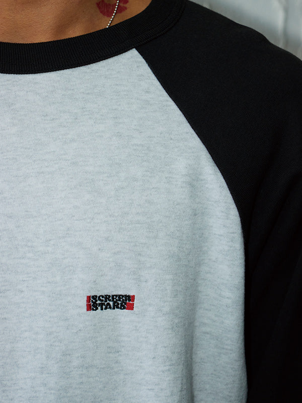 AS STANDARD X SCREEN STARS アズスタンダードxスクリーンスターズ　BASEBALL TEE - BLACK / ASH -