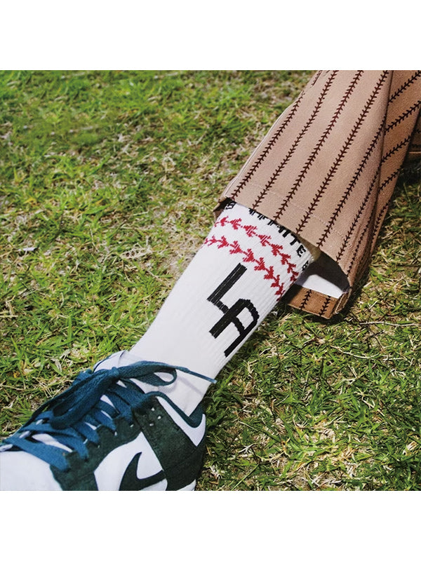 Cookman クックマン ソックス Rib Crew Socks Negro Leagues LA - White Sox -