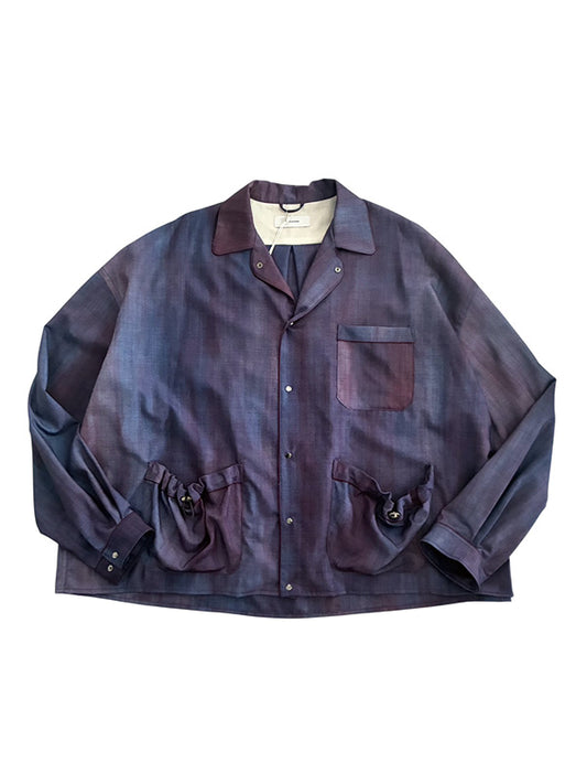 THE JEAN PIERRE ジャン・ピエール Urban Wool Tech Pyjama Shirt - BORDEAUX -