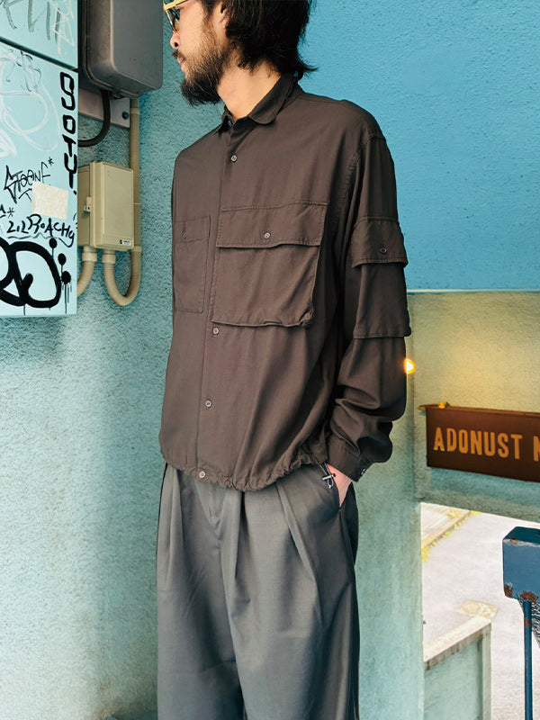 THE JEAN PIERRE ジャン・ピエール Beta Shirt RAYON  - FADE BLACK -