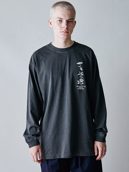 rehacer レアセル Flower Cycle Vintage L/ST-Shirt - INK BLK -