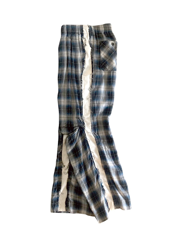 THE JEAN PIERRE ジャン・ピエール Tuck Easy Plaid Trouser - BLUE -