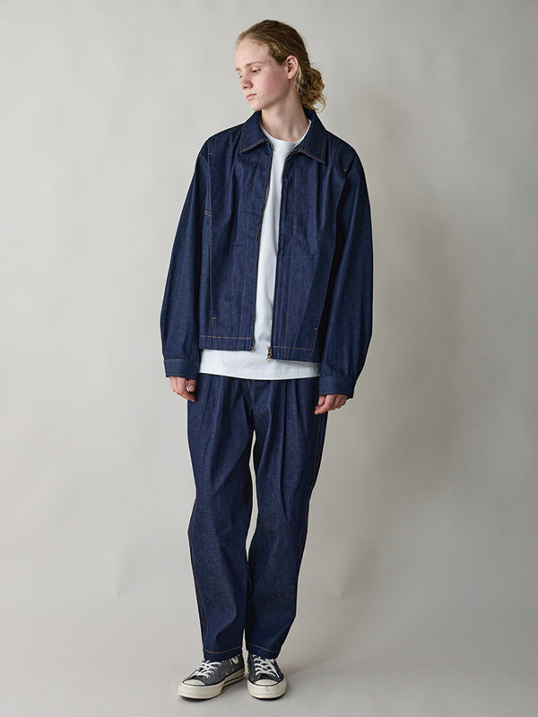 rehacer レアセル Pleat Denim Trousers