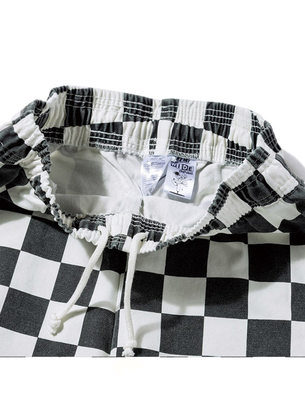 Cookman クックマン シェフパンツ Chef Pants Semiwide11oz Chef Pants Semiwide  Washed Duck Canvas Checker Black