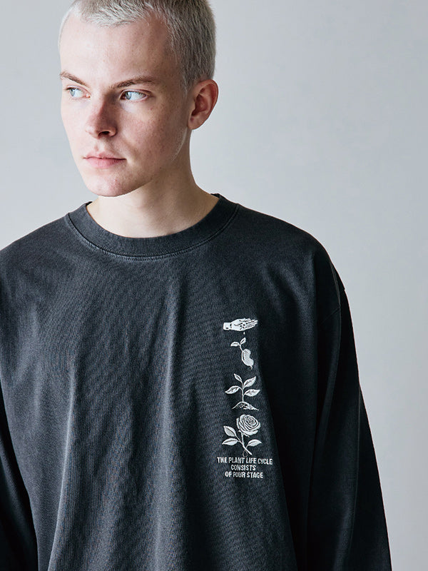 rehacer レアセル Flower Cycle Vintage L/ST-Shirt - INK BLK -