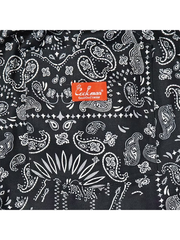 Cookman クックマン シェフパンツ Semiwide Paisley - BLACK