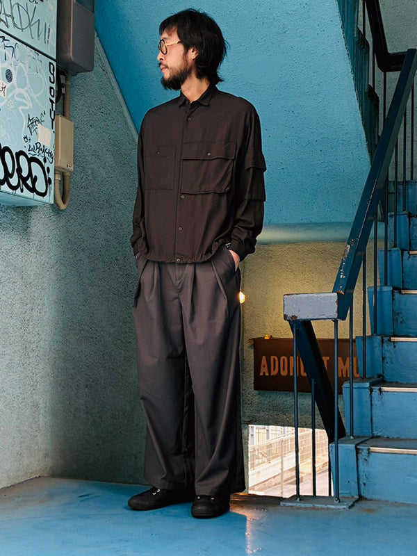 THE JEAN PIERRE ジャン・ピエール Beta Shirt RAYON  - FADE BLACK -