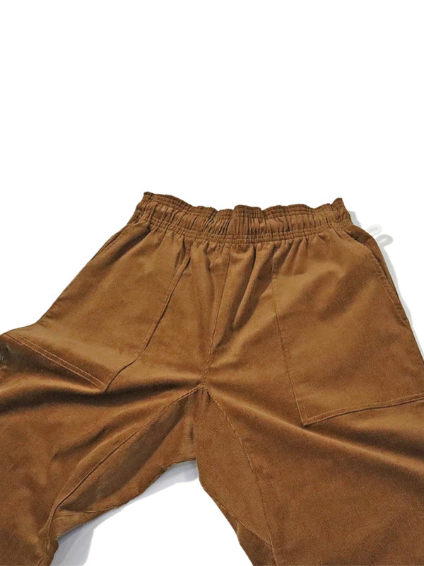 Cookman クックマン ハーベストパンツ Harvest Pants Cropped High Wale Corduroy - DARK BROWN -