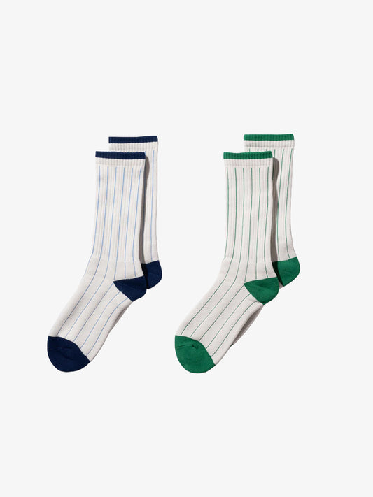 Little Yarmouth リトルヤーマス Stripe Sox - NAVY / GREEN -
