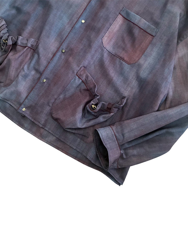 THE JEAN PIERRE ジャン・ピエール Urban Wool Tech Pyjama Shirt - BORDEAUX -