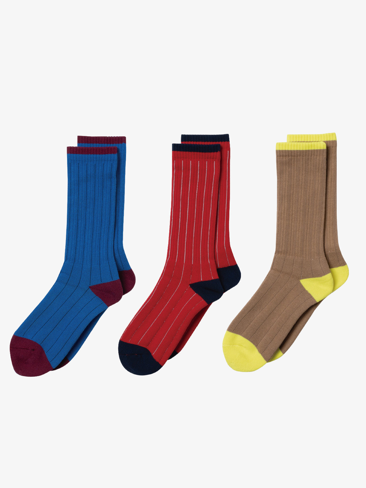 Little Yarmouth リトルヤーマス Stripe Sox - RED / BLUE / BEIGE -